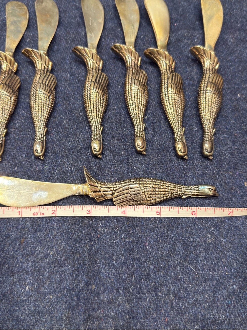Tancraft Brass Tone Pheasant (bird)Butter Knife - Vintage Inspired